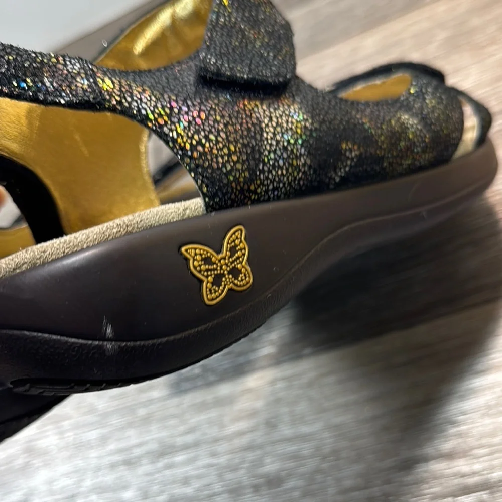 Alegria Black/ gold  Sandals woman’s 39 (b232)